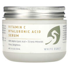 Сыворотка с гиалуроновой кислотой и витамином C, 59 мл (2 жидк. унции), White Egret Personal Care