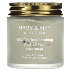 CICA Tea Tree Soothing, смываемая маска, 125 г (4,4 унции), Mary &amp; May