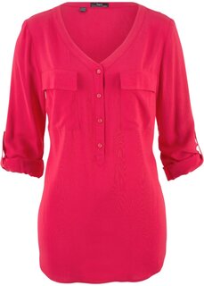 Блуза с v-образным вырезом и длинными рукавами Bpc Bonprix Collection, красный
