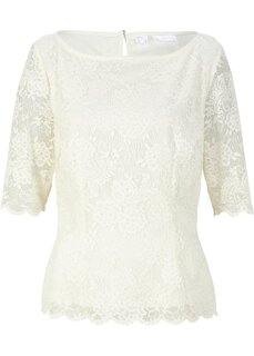 Кружевная блузка-рубашка Bpc Selection Premium, белый