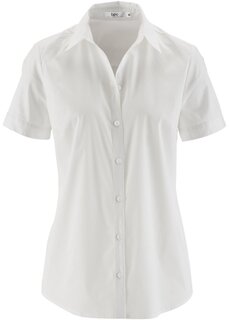 Эластичная блузка с короткими рукавами Bpc Bonprix Collection, белый