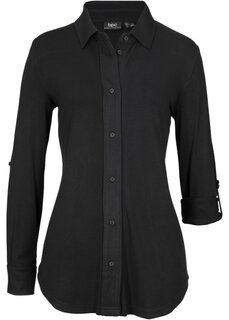 Длинная блузка-рубашка из джерси Bpc Bonprix Collection, черный