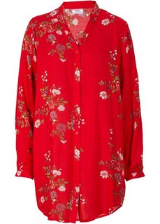 Длинная блузка длинные рукава широкий крой Bpc Bonprix Collection, красный