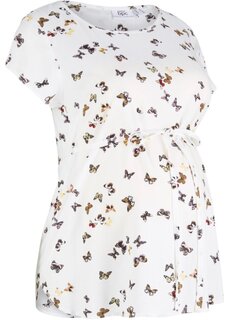Блузка для беременных с принтом и завязкой Bpc Bonprix Collection, белый