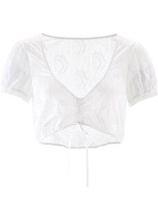 Кружевная блузка в стиле дирндль Bpc Bonprix Collection, белый