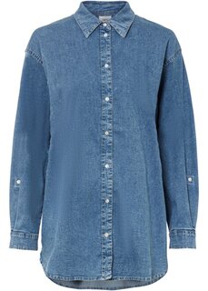 Джинсовая блузка оверсайз из эластичного денима Bpc Bonprix Collection, синий