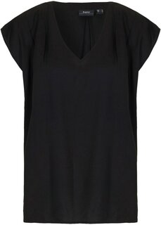 Блузка с короткими рукавами и v-образным вырезом Bpc Bonprix Collection, черный