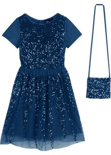 Праздничное платье для девочек с пайетками и карманом Bpc Bonprix Collection, синий
