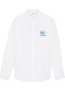 Рубашка-оксфорд для мальчика с принтом Bpc Bonprix Collection, белый