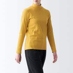 Эластичная футболка с высоким воротником и длинными рукавами MUJI, желтый