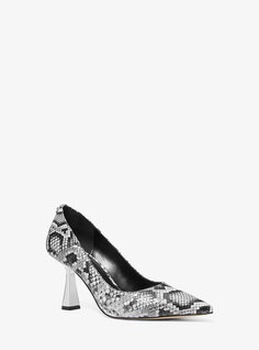 Кожаные туфли Clara со змеиным тиснением Michael Kors, черный