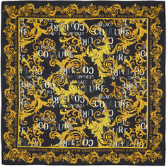 Черно-золотой шарф с логотипом Regalia Baroque Versace Jeans Couture