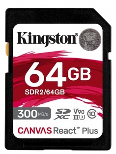 Карта памяти 64GB Kingston SDR2/64GB Canvas React Plus SDXC UHS-II 300R/260W U3 V90