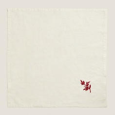 Набор салфеток Zara Home Of Embroidered Linen Christmas, 45 x 45 см, 2 предмета, кремовый/красный