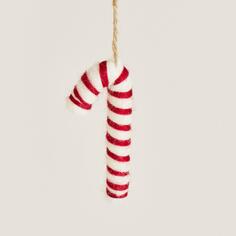 Елочное украшение Zara Home Felt Peppermint Stick, белый/красный