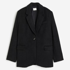 Пиджак H&amp;M Oversized Wool-blend, черный H&M