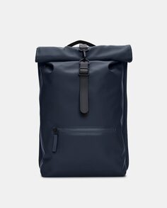 Большой водостойкий рюкзак-рюкзак с откидной крышкой темно-синего цвета Rains, темно-синий