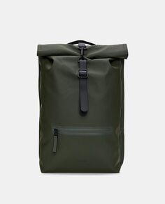 Большой водостойкий рюкзак-рюкзак со складной крышкой армейского зеленого цвета Rains