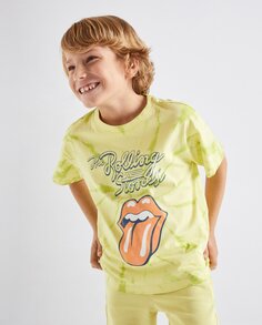 Футболка для мальчика с принтом Rolling Stones El Corte Inglés, зеленый