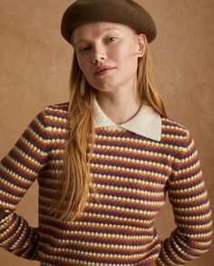 Женский свитер с воротником-поло и длинными рукавами Yerse, мультиколор