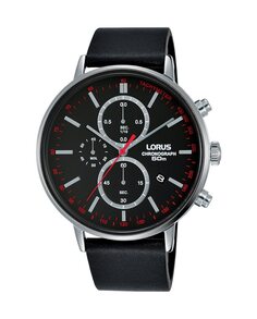 Классические мужские часы RM365FX9 из кожи и черного ремешка Lorus, черный