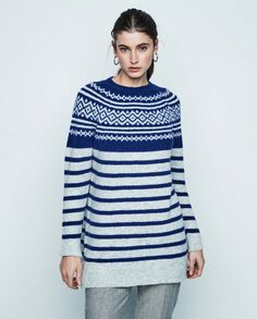 Полосатый женский свитер с длинным рукавом &amp; Me Unlimited, серый
