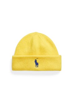 Женская шерстяная шапка с вышитой лошадью Polo Ralph Lauren, желтый