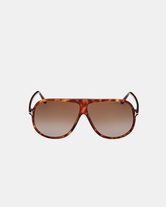 Мужские солнцезащитные очки-авиаторы из ацетата цвета гавана Tom Ford, коричневый