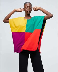 Женская блузка-пончо в стиле колор-блок Georges Rech París, мультиколор