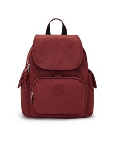 Женский рюкзак на магнитной застежке бордового цвета Kipling, бордо
