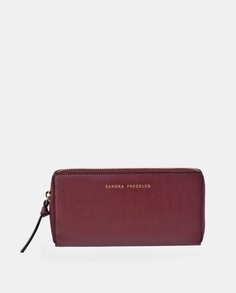 Бордовый кожаный кошелек с портмоне Sandra Freckled, бордо