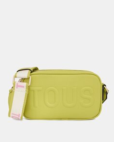 Маленькая сумка через плечо La Rue зеленого лайма с тиснением бренда Tous, зеленый
