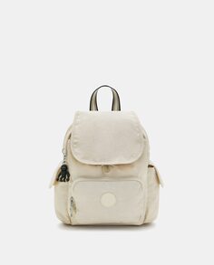 Женский рюкзак с магнитной застежкой цвета экрю Kipling