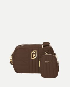 Маленькая темно-коричневая сумка через плечо с мягкой подкладкой Liu Jo, темно коричневый