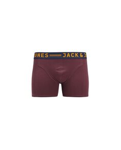 Набор из трех узких мужских трикотажных боксеров бордового цвета Jack &amp; Jones, мультиколор