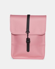 Розовый водостойкий микро-рюкзак с клапаном Rains, розовый
