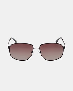 Прямоугольные мужские солнцезащитные очки из черного металла с поляризованными линзами Skechers, черный