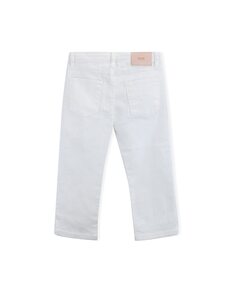 Саржевые брюки с пятью карманами для девочек KNOT, белый