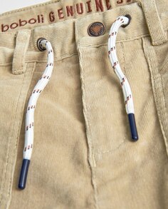 Брюки-карго для мальчика из микровельвета с карманами Boboli