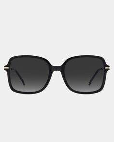 Черные квадратные женские солнцезащитные очки из ацетата с металлическими дужками Carolina Herrera, черный