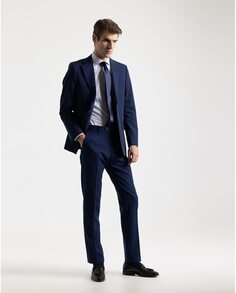 Узкие мужские классические брюки чернильно-синего цвета без железа PuroEgo, синий
