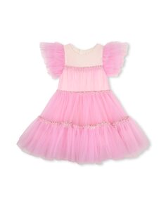 Платье для девочки розовое с фантазией Billieblush, розовый