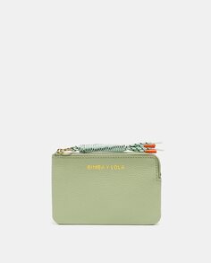 Кожаный кошелек S-образной формы пастельно-зеленого цвета Bimba y Lola, светло-зеленый