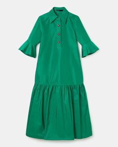 Платье-рубашка миди El Corte Inglés, зеленый