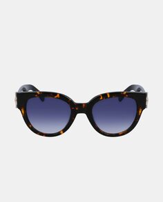 Женские солнцезащитные очки в круглой оправе темно-коричневого цвета &quot;Гавана&quot; Longchamp, темно коричневый