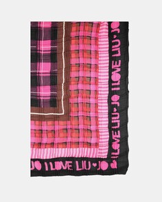 Плиссированный шарф фуксии с клетчатым принтом Liu Jo, фуксия