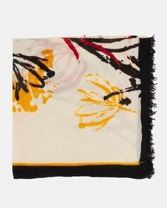 Шерстяной шарф Wonderland с бежевым абстрактным принтом Abbacino, бежевый