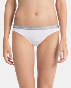 Трусики Calvin Klein из блестящего хлопка с контрастной талией Calvin Klein, белый