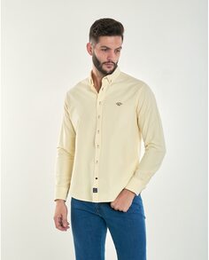 Однотонная мужская оксфордская рубашка желтого цвета Spagnolo, желтый