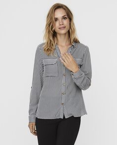 Базовая женская рубашка с длинным рукавом Vero Moda, белый